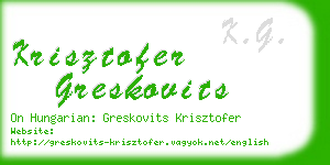 krisztofer greskovits business card